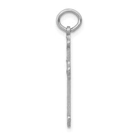 14K White Gold Laser Designed Cross Pendant-XR973