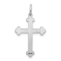 14K White Gold Laser Designed Cross Pendant-XR973