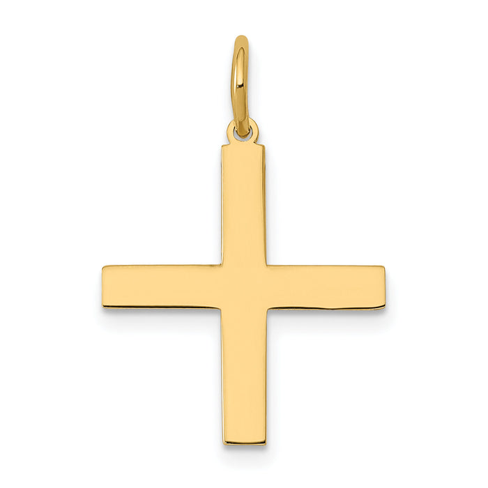 14K Laser Designed Greek Cross Charm-XR976