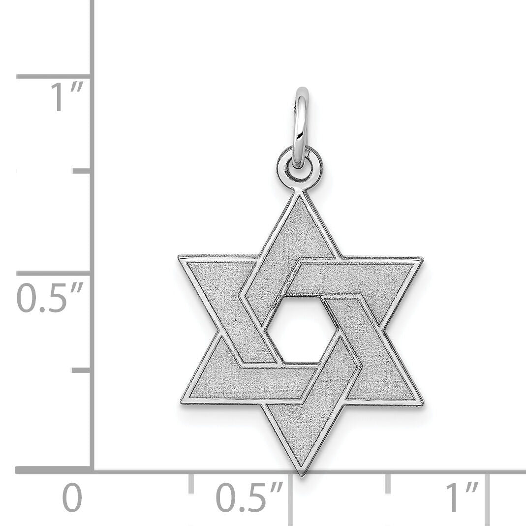 14K White Gold Laser Designed Star of David Pendant-XR989