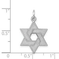 14K White Gold Laser Designed Star of David Pendant-XR989