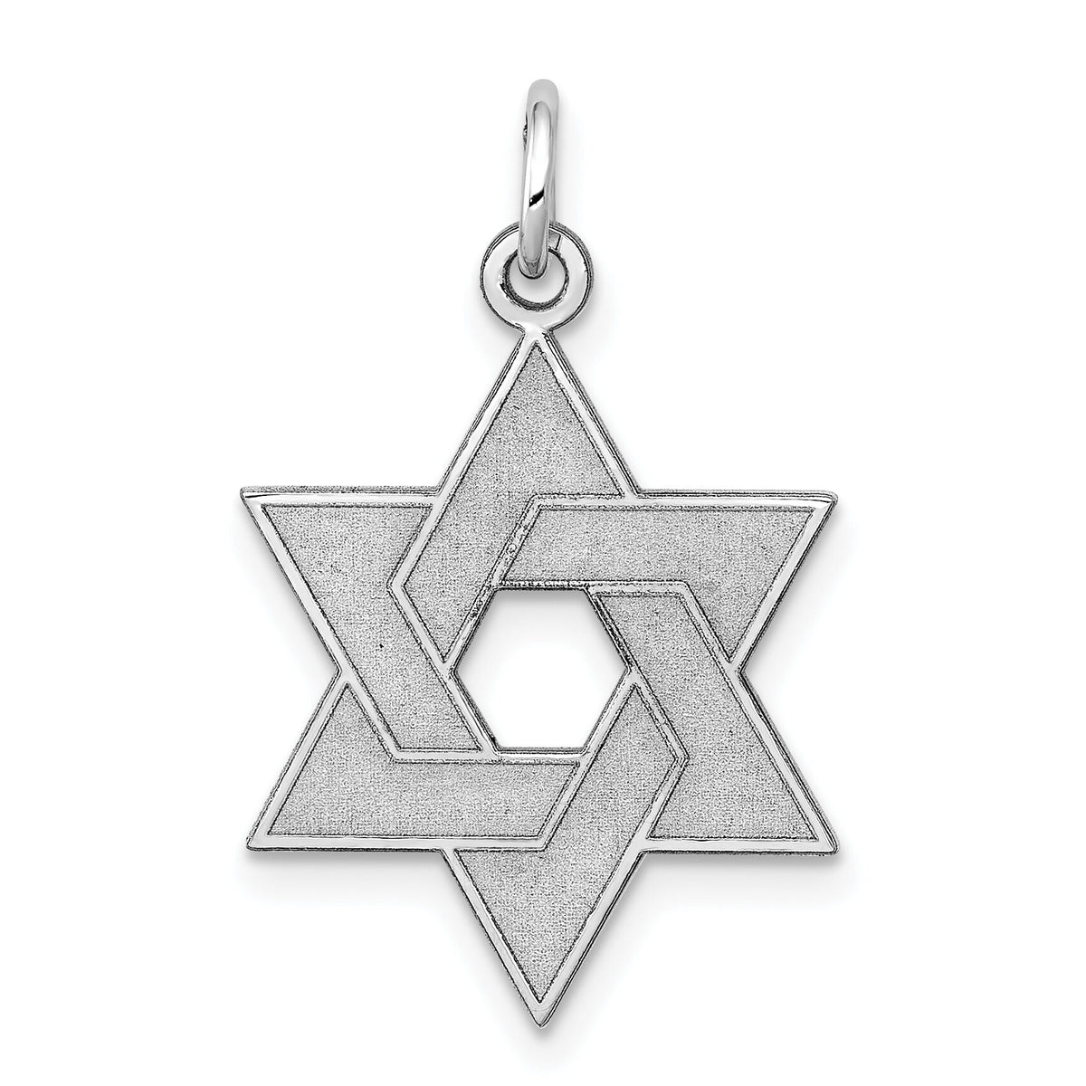 14K White Gold Laser Designed Star of David Pendant-XR989