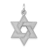 14K White Gold Laser Designed Star of David Pendant-XR989