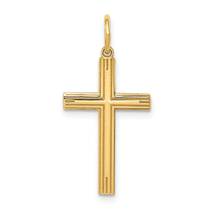 14K Laser Designed Cross Pendant-XR993