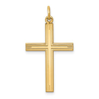 14K Laser Designed Cross Pendant-XR994