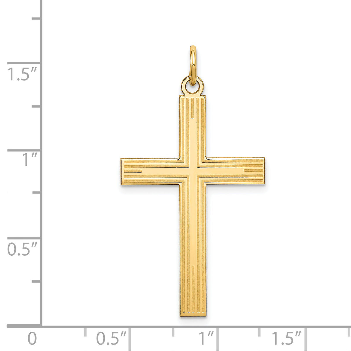 14K Laser Designed Cross Pendant-XR995