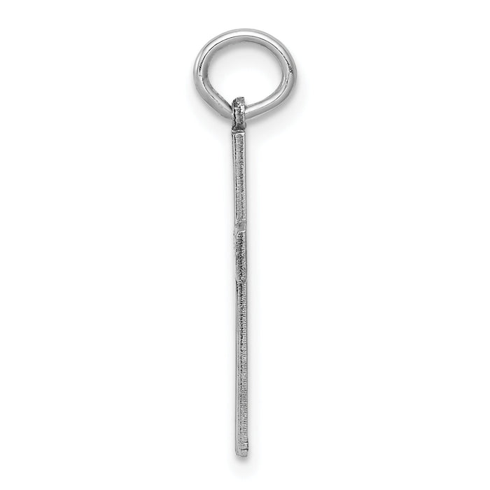 14K White Gold Laser Designed Cross Pendant-XR996