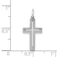14K White Gold Laser Designed Cross Pendant-XR996