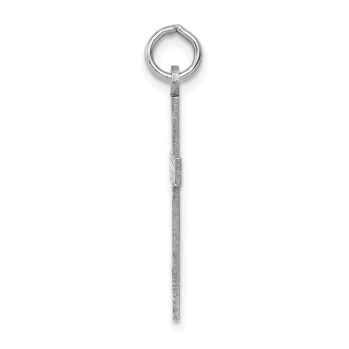 14K White Gold Laser Designed Cross Pendant-XR997