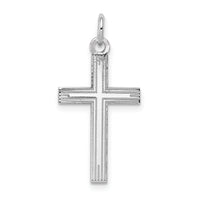 14K White Gold Laser Designed Cross Pendant-XR997