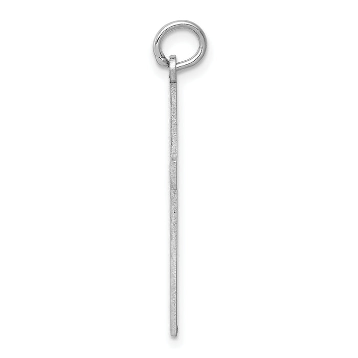14K White Gold Laser Designed Cross Pendant-XR998