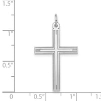 14K White Gold Laser Designed Cross Pendant-XR998
