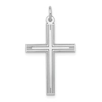 14K White Gold Laser Designed Cross Pendant-XR998