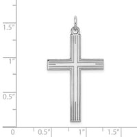14K White Gold Laser Designed Cross Pendant-XR999