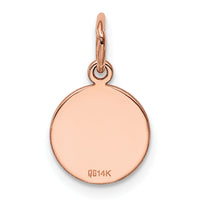 14k Rose Gold Plain .011 Gauge Circular Engraveable Disc Charm-XRM134/11
