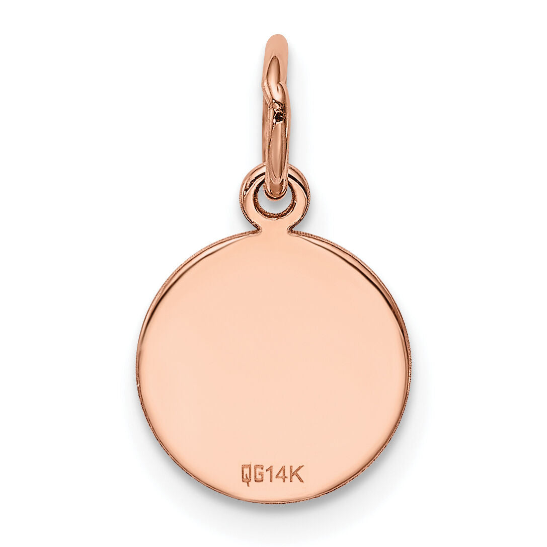 14k Rose Gold Plain .009 Gauge Circular Engraveable Disc Charm-XRM134/09