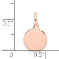 14k Rose Gold Plain .018 Gauge Circular Engraveable Disc Charm-XRM134/18