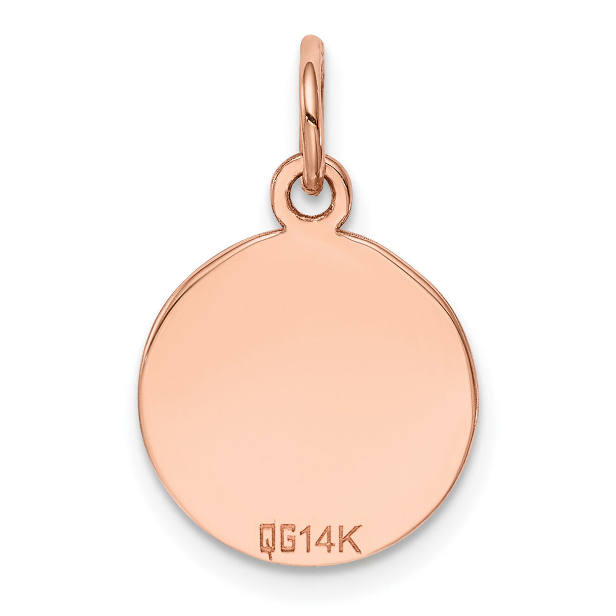 14k Rose Gold Plain .035 Gauge Circular Engraveable Disc Charm-XRM135/35