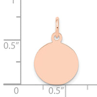 14k Rose Gold Plain .018 Gauge Circular Engraveable Disc Charm-XRM135/18
