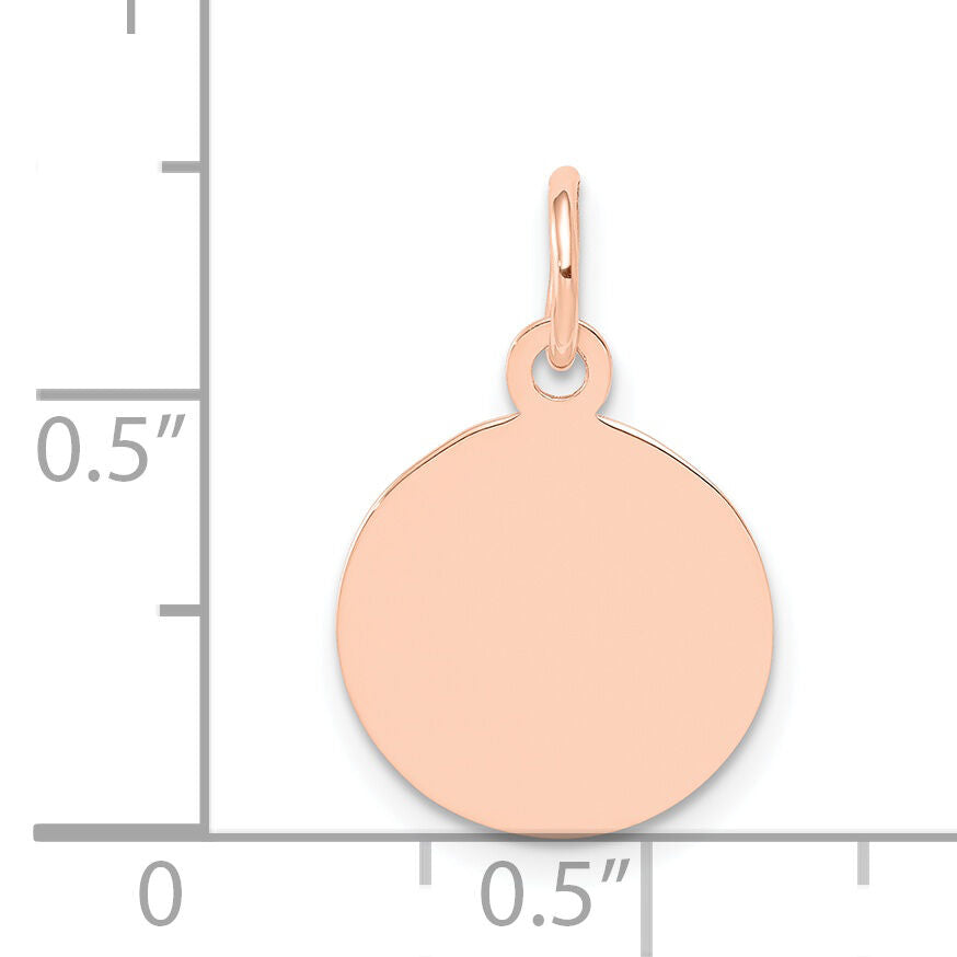 14k Rose Gold Plain .011 Gauge Circular Engraveable Disc Charm-XRM135/11