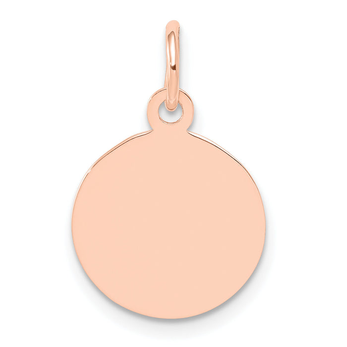 14k Rose Gold Plain .035 Gauge Circular Engraveable Disc Charm-XRM135/35