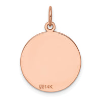 14k Rose Gold Plain .027 Gauge Circular Engraveable Disc Charm-XRM136/27