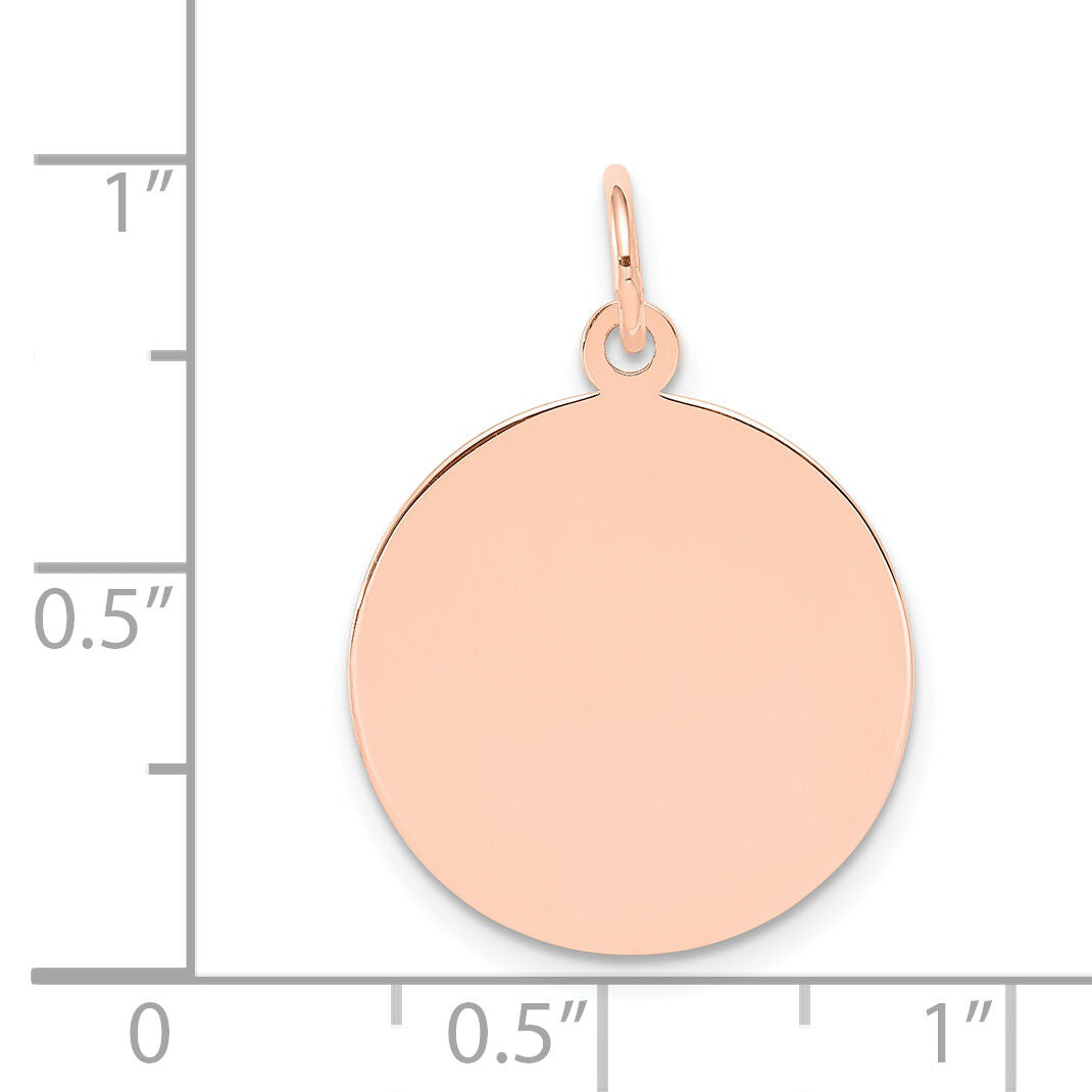14k Rose Gold Plain .013 Gauge Circular Engraveable Disc Charm-XRM136/13