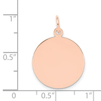 14k Rose Gold Plain .009 Gauge Circular Engraveable Disc Charm-XRM136/09