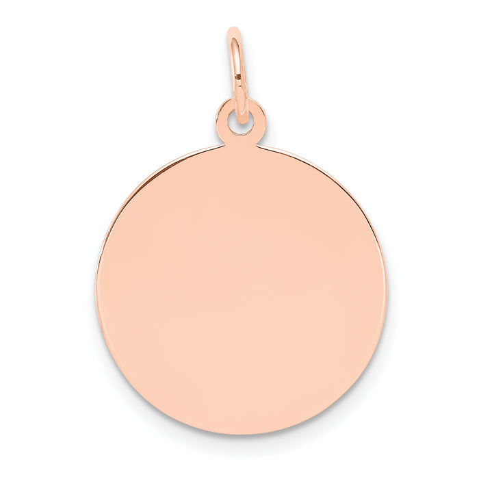 14k Rose Gold Plain .011 Gauge Circular Engraveable Disc Charm-XRM136/11