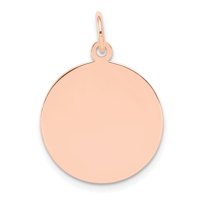 14k Rose Gold Plain .009 Gauge Circular Engraveable Disc Charm-XRM136/09