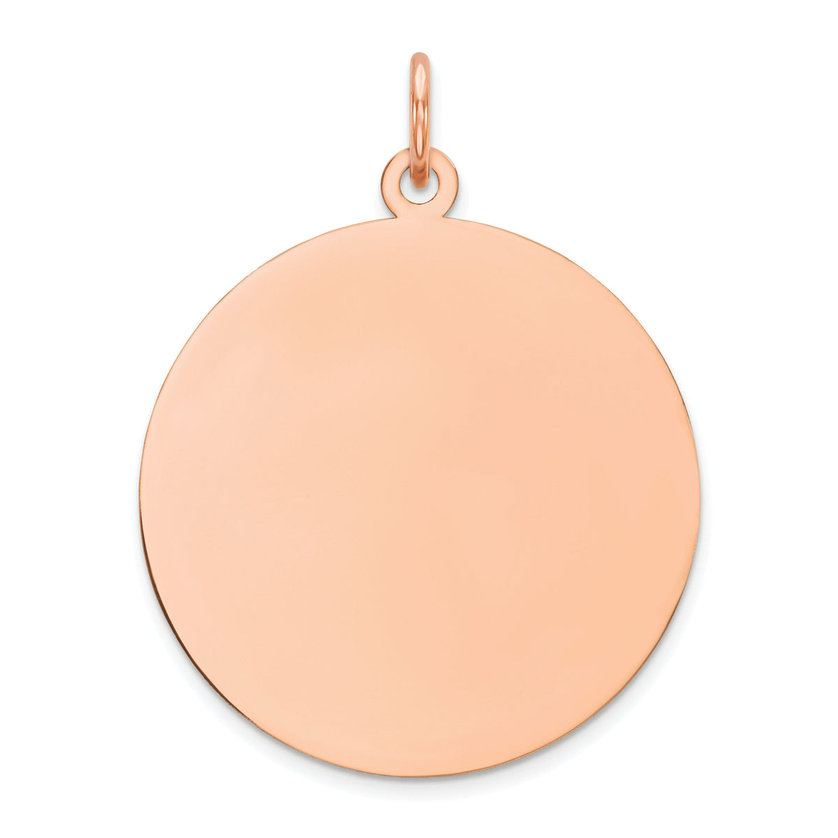 14k Rose Gold Plain .018 Gauge Circular Engravable Disc Charm-XRM138/18