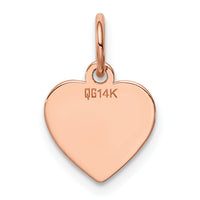 14k Rose Gold Plain .011 Gauge Engraveable Heart Disc Charm-XRM193/11