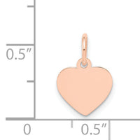 14k Rose Gold Plain .018 Gauge Engraveable Heart Disc Charm-XRM193/18