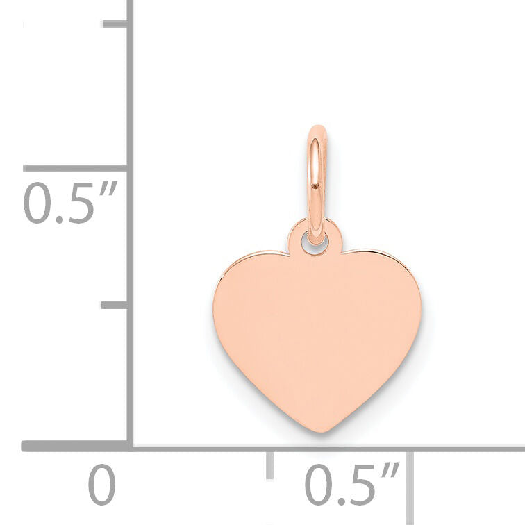 14k Rose Gold Plain .013 Gauge Engraveable Heart Disc Charm-XRM193/13