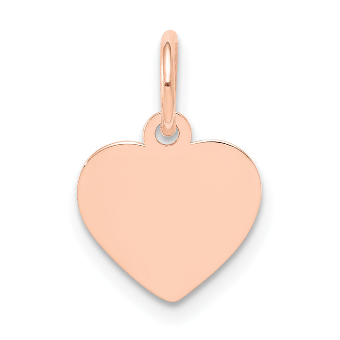 14k Rose Gold Plain .011 Gauge Engraveable Heart Disc Charm-XRM193/11