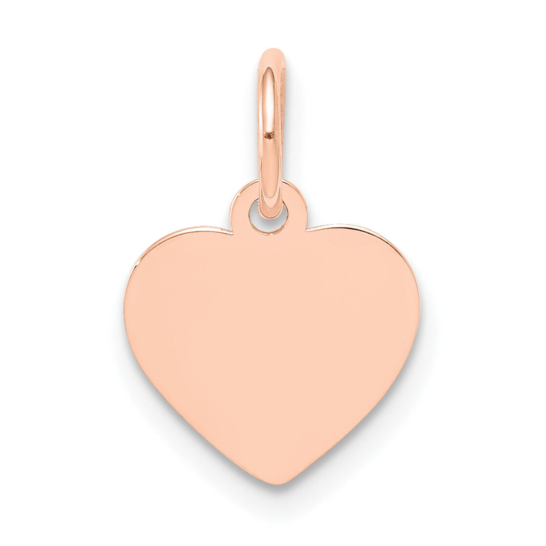 14k Rose Gold Plain .013 Gauge Engraveable Heart Disc Charm-XRM193/13