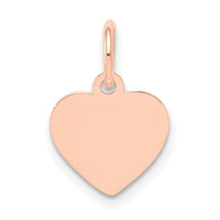 14k Rose Gold Plain .013 Gauge Engraveable Heart Disc Charm-XRM193/13