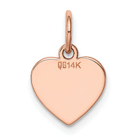 14k Rose Gold Plain .011 Gauge Engraveable Heart Disc Charm-XRM194/11