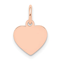 14k Rose Gold Plain .018 Gauge Engraveable Heart Disc Charm-XRM194/18