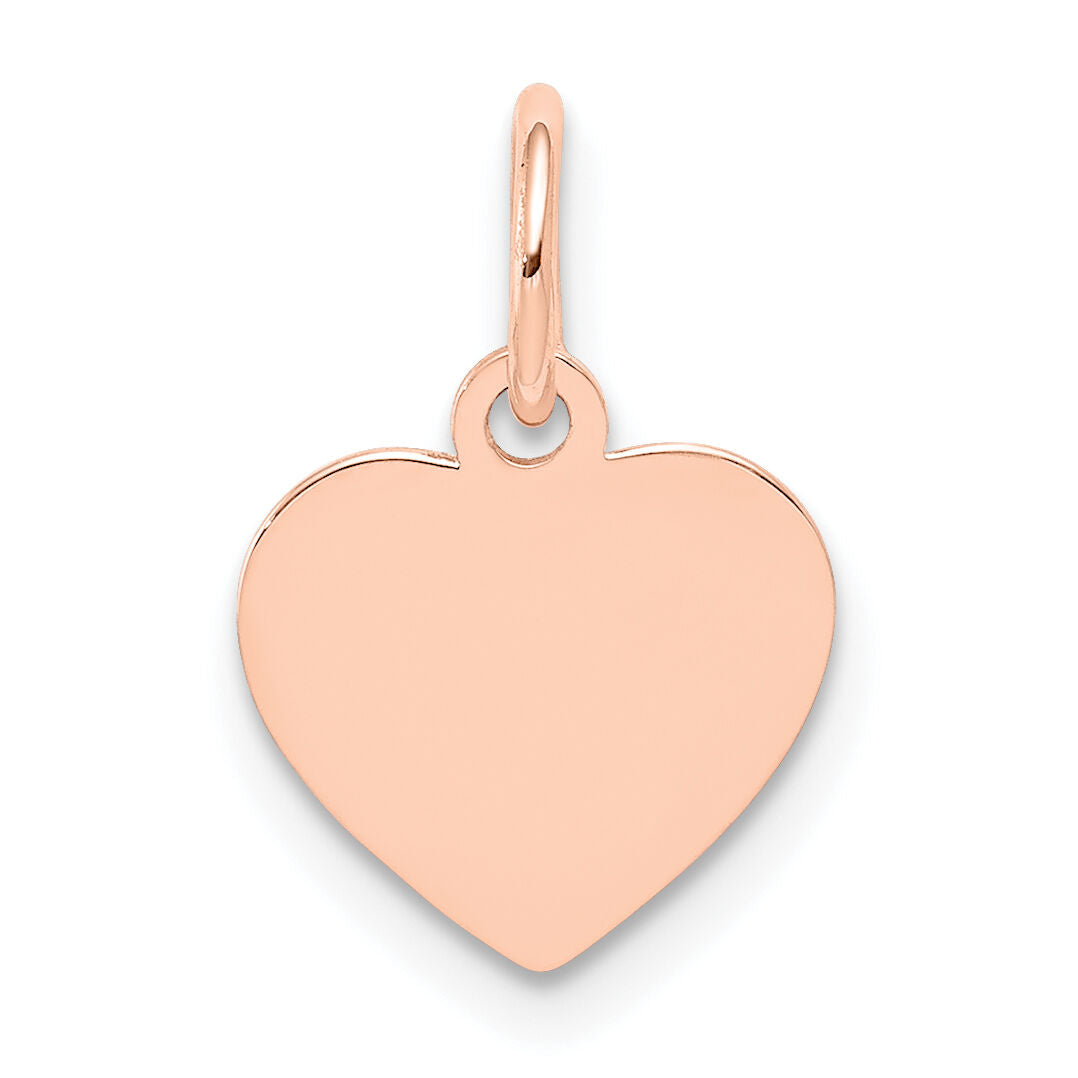 14k Rose Gold Plain .011 Gauge Engraveable Heart Disc Charm-XRM194/11