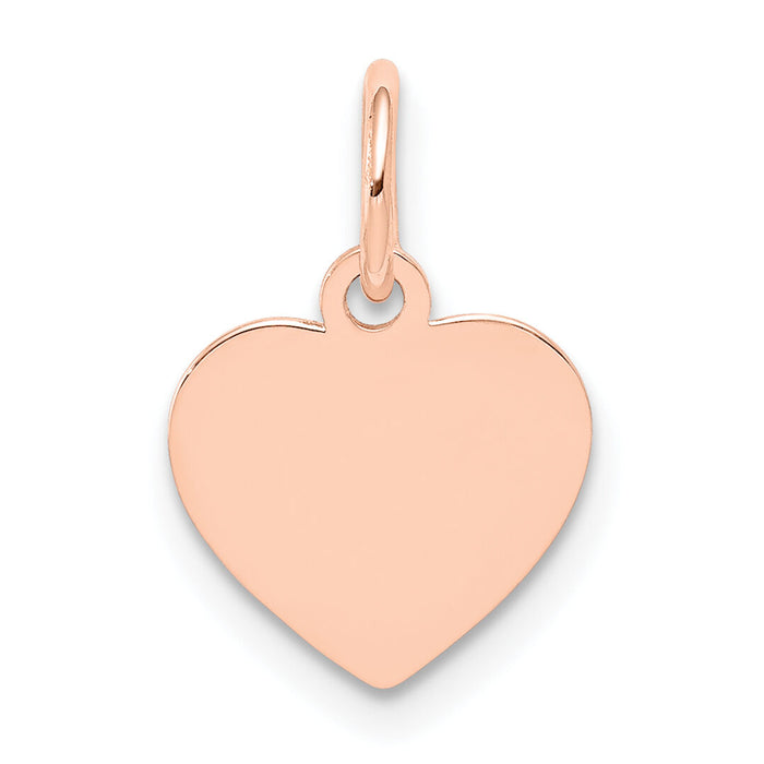 14k Rose Gold Plain .011 Gauge Engraveable Heart Disc Charm-XRM194/11