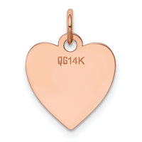 14k Rose Gold Plain .013 Gauge Engraveable Heart Disc Charm-XRM195/13