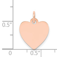 14k Rose Gold Plain .013 Gauge Engraveable Heart Disc Charm-XRM195/13