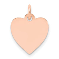 14k Rose Gold Plain .011 Gauge Engraveable Heart Disc Charm-XRM195/11