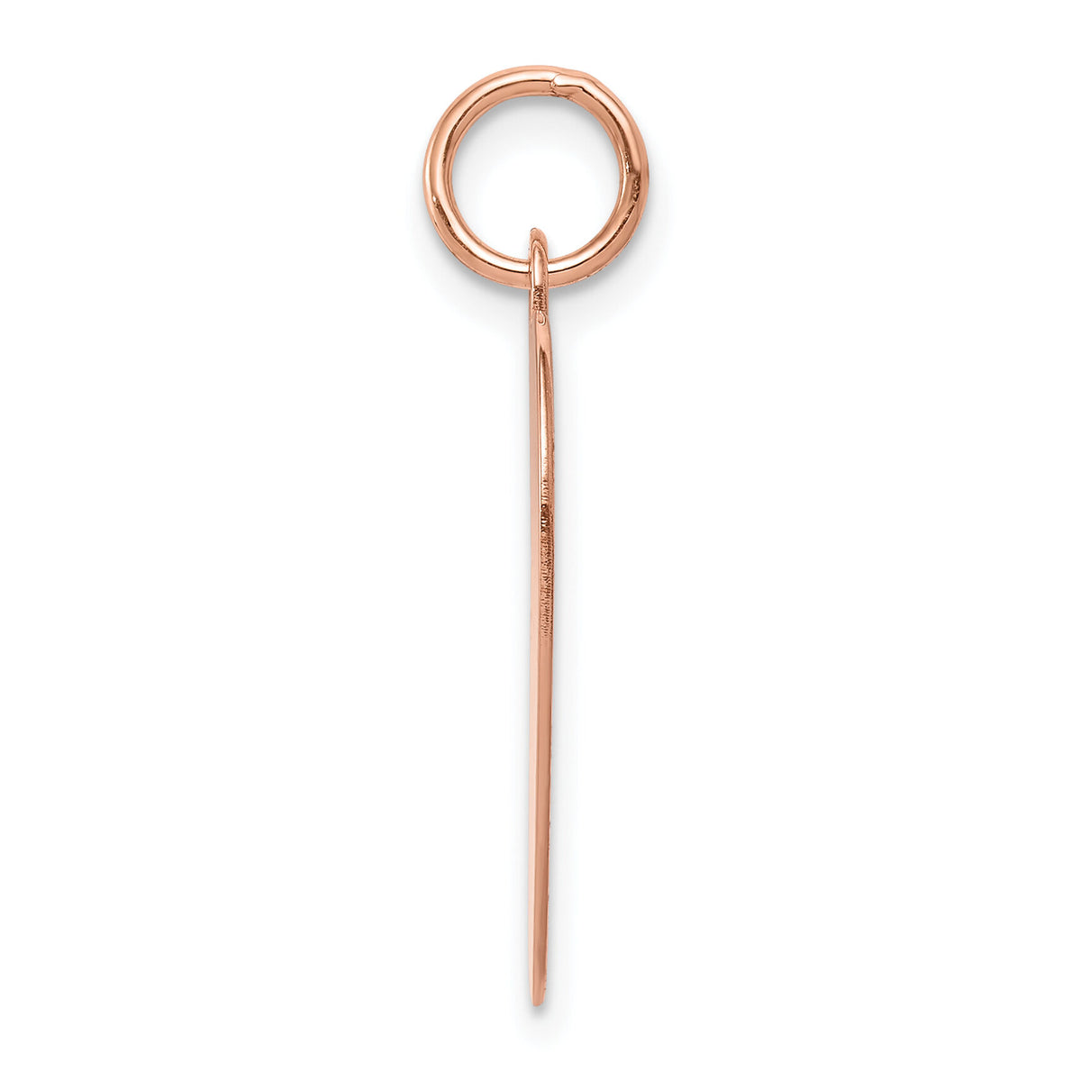 14k Rose Gold Plain .027 Gauge Engraveable Heart Disc Charm-XRM196/27