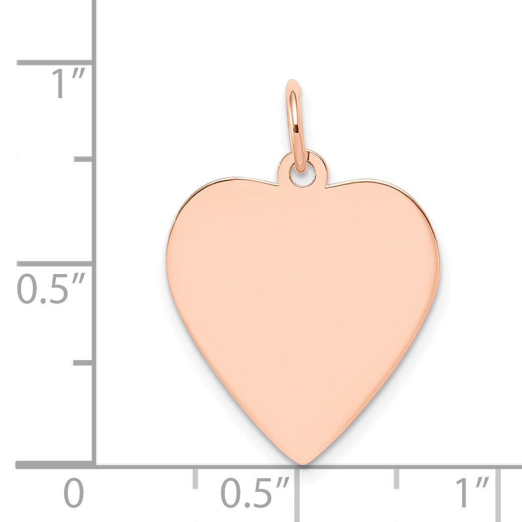 14k Rose Gold Plain .013 Gauge Engraveable Heart Disc Charm-XRM196/13