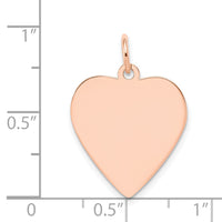 14k Rose Gold Plain .027 Gauge Engraveable Heart Disc Charm-XRM196/27