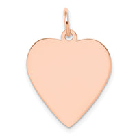 14k Rose Gold Plain .013 Gauge Engraveable Heart Disc Charm-XRM196/13