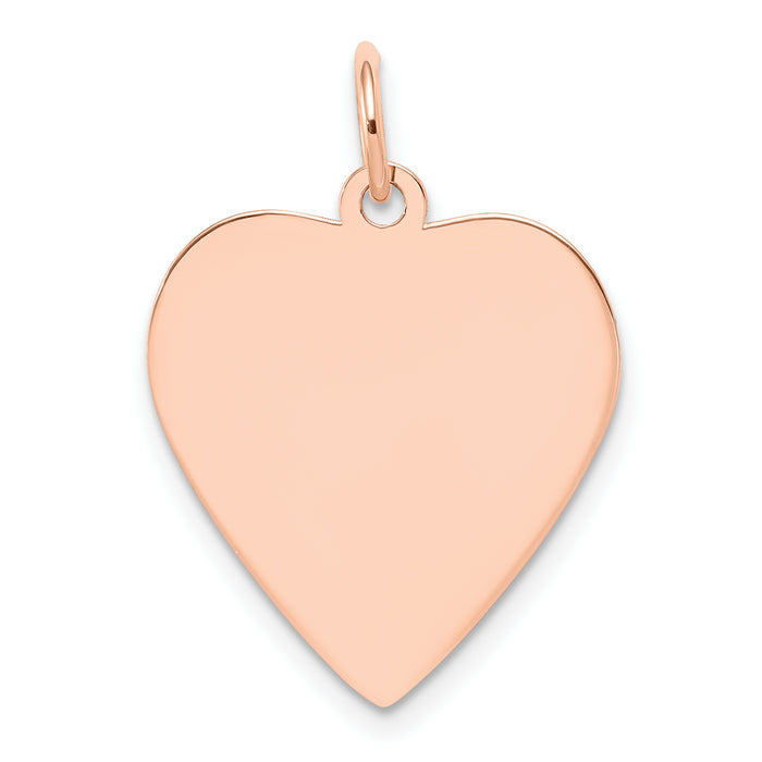 14k Rose Gold Plain .013 Gauge Engraveable Heart Disc Charm-XRM196/13