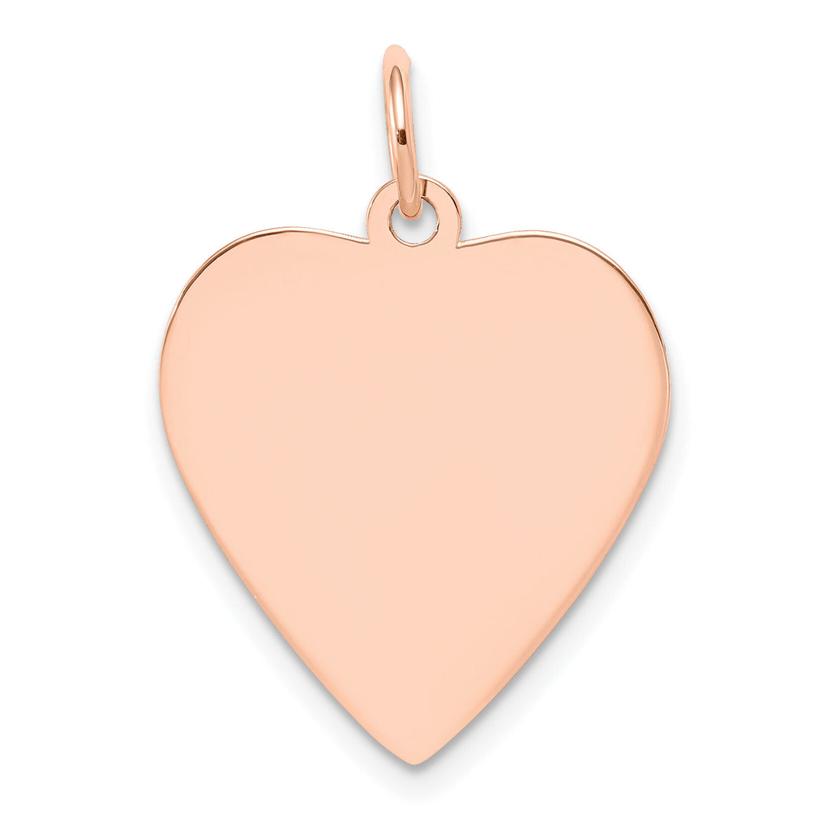 14k Rose Gold Plain .027 Gauge Engraveable Heart Disc Charm-XRM196/27